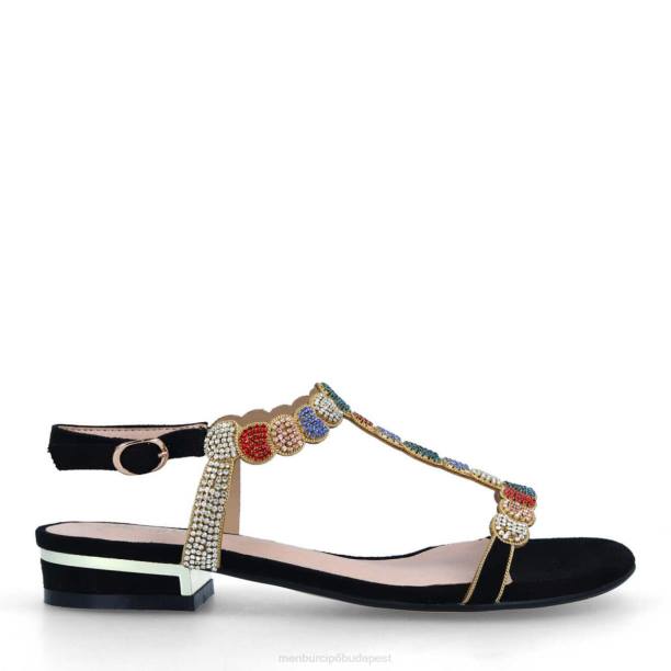 dombakő fekete Menbur nők alkalmi elegáns cipő 242F3333